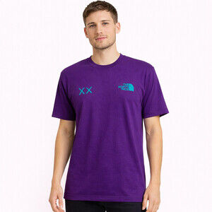 KAWS x The North Face Gravity Purple Logo Graphic T Shirt Men's Size XS
